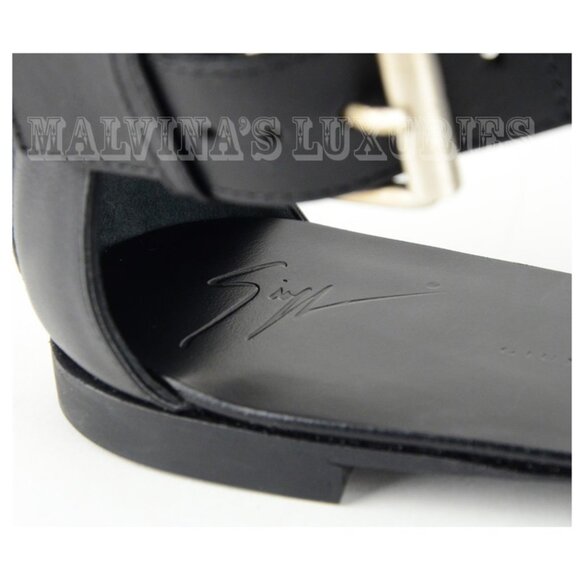GIUSEPPE ZANOTTI SHOES GLADIATOR CANVAS & LEATHER BLACK & WHITE